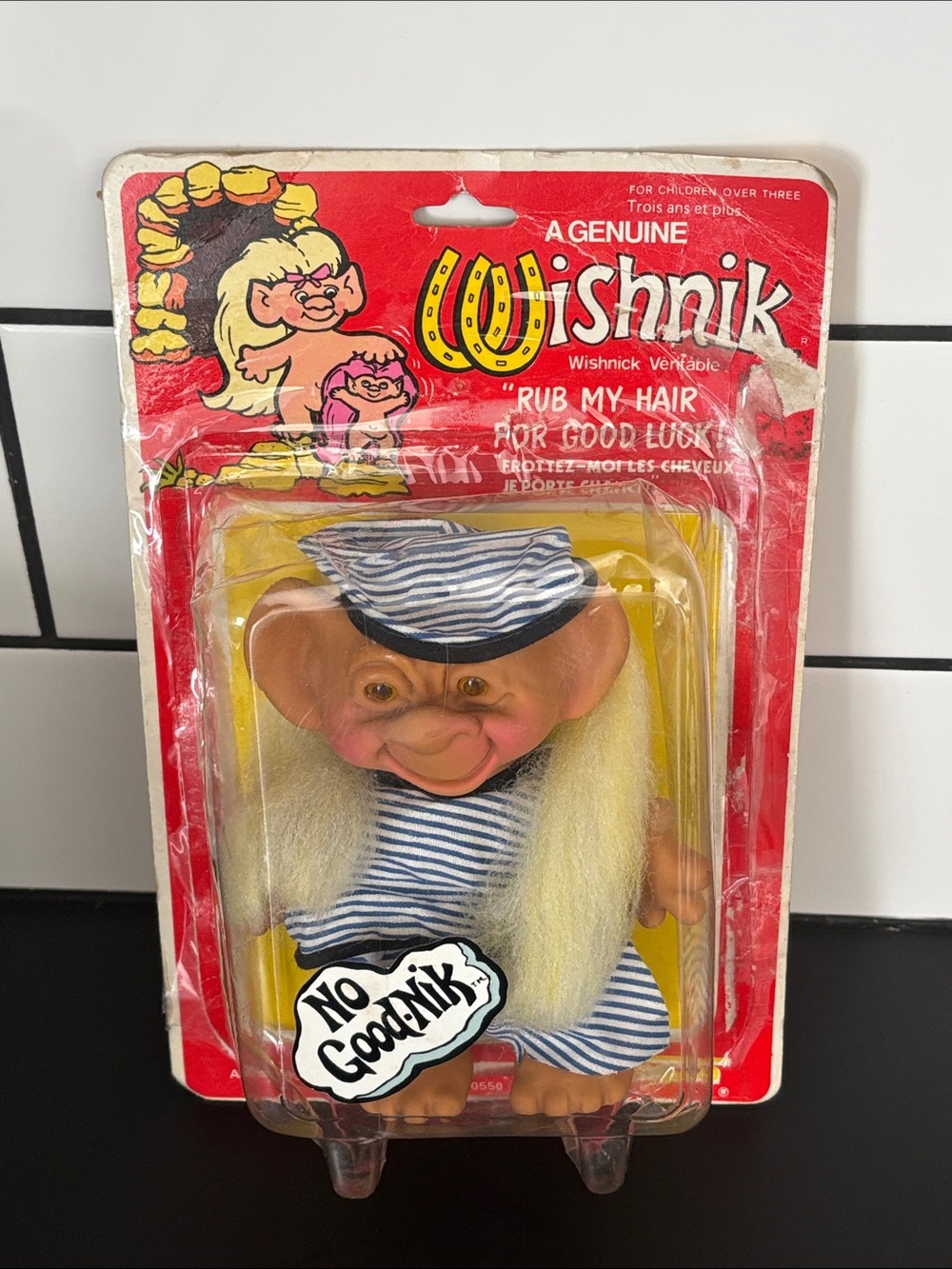 Vintage 80βs Uneeda Wishnik No Good-Nik Troll Doll NWT